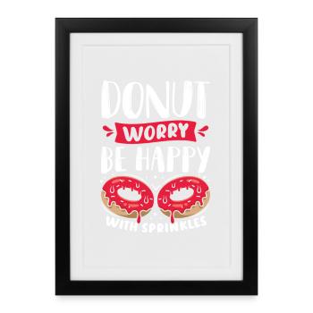 Restauration rapide en donuts - Affiche encadrée (27 × 37 cm) - noir - Devant
