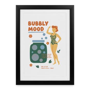 Boulanger au pain au levain Spirit, Bulles Mood - Affiche encadrée (27 × 37 cm) - noir - Devant