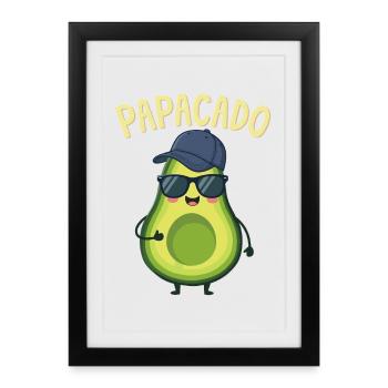 Futur papa et papa, Papacado, grossesse - Affiche encadrée (27 × 37 cm) - noir - Devant