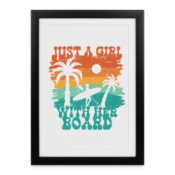 Stand up Paddle - Affiche encadrée (27 × 37 cm) - noir - Devant