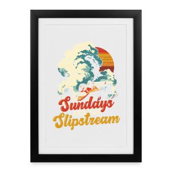 Les dimanches Autorennen Motorsport sont pour le Slipstream - Affiche encadrée (27 × 37 cm) - noir - Devant