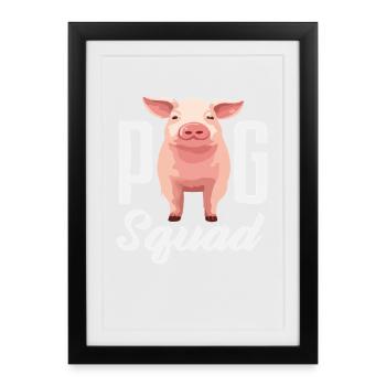 Équipe Pigs Équipe Ferme d’équipe - Affiche encadrée (27 × 37 cm) - noir - Devant