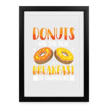 Restauration rapide en donuts - Affiche encadrée (27 × 37 cm) - noir - Devant