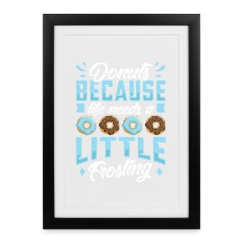 Restauration rapide en donuts - Affiche encadrée (27 × 37 cm) - noir - Devant