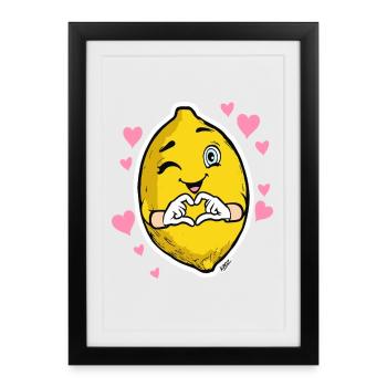 Lemon Heart Wink Emblem - Framed poster (27 × 37 cm) - black - Front