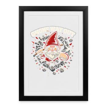 Evil Gnome, Dark Gnome, Goth Gnome, Funny Gnome - Framed poster (27 × 37 cm) - black - Front
