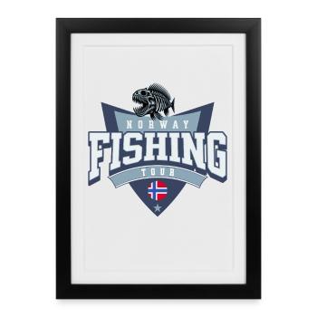 Norway Fishing Trip - Framed poster (27 × 37 cm) - black - Front