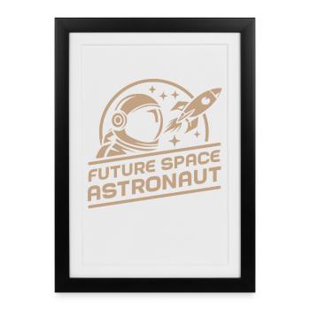 Future astronaute spatial : aventure rétro spatiale - Affiche encadrée (27 × 37 cm) - noir - Devant