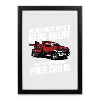 Agent de récupération de voitures de la police Friends - Affiche encadrée (27 × 37 cm) - noir - Devant