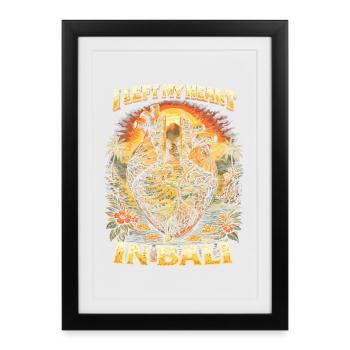 J’ai laissé mon cœur à Bali - Affiche encadrée (27 × 37 cm) - noir - Devant