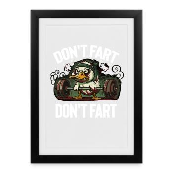 Gym Humour Duck Fitness - Affiche encadrée (27 × 37 cm) - noir - Devant