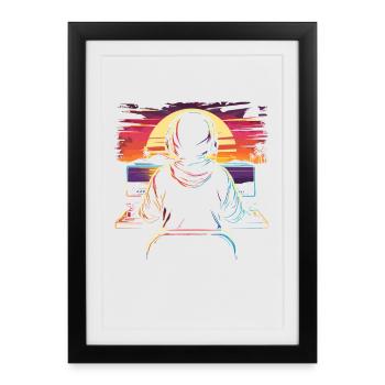 Gamer Synthwave - Framed poster (27 × 37 cm) - black - Front