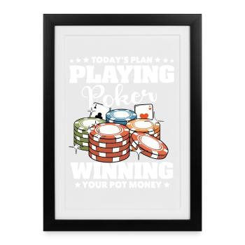 Poker Poker Players - Framed poster (27 × 37 cm) - black - Front