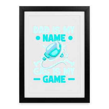 Anesthésiste Papa Mon nom est Anesthésie - Affiche encadrée (27 × 37 cm) - noir - Devant