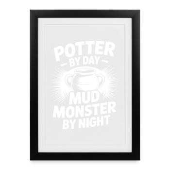 Poterie des artistes de la poterie monstre de nuit - Affiche encadrée (27 × 37 cm) - noir - Devant