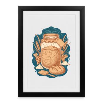 Sourdough Bread Baking Baker Sourdough Starter - Framed poster (27 × 37 cm) - black - Front