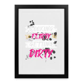 Looking flirty Schlammlauf Mud Run Muddy Race - Framed poster (27 × 37 cm) - black - Front