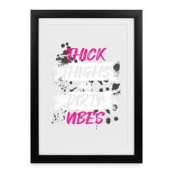 Dirty vibes Schlammlauf Mud Run Muddy Race - Gerahmtes Poster (27 × 37 cm) - Schwarz - Vorne