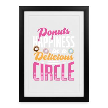 Restauration rapide en donuts - Affiche encadrée (27 × 37 cm) - noir - Devant