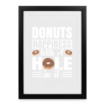 Restauration rapide en donuts - Affiche encadrée (27 × 37 cm) - noir - Devant