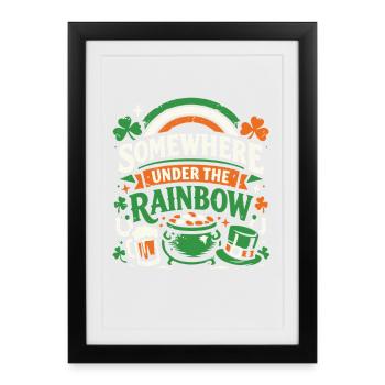 Sous l’arc-en-ciel | La Saint-Patrick - Affiche encadrée (27 × 37 cm) - noir - Devant