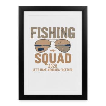 Fishing Squad 2026 - Framed poster (27 × 37 cm) - black - Front