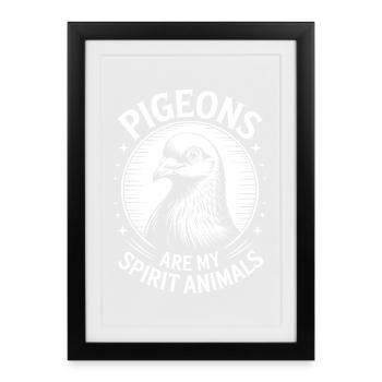 Dove Sayings Doves Funny Dove Gift - Framed poster (27 × 37 cm) - black - Front