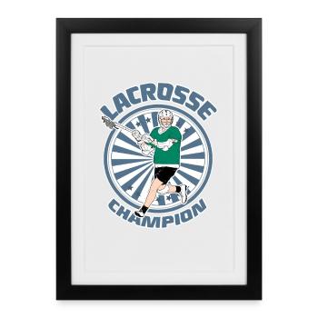 Joueur de crosse - Affiche encadrée (27 × 37 cm) - noir - Devant