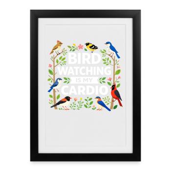 Bird Watching Birding Bird Watcher Bird Nerd - Framed poster (27 × 37 cm) - black - Front