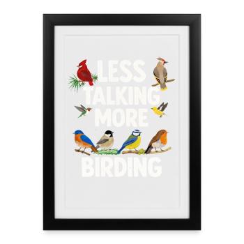 Bird Watching Birding Bird Watcher Bird Nerd - Framed poster (27 × 37 cm) - black - Front