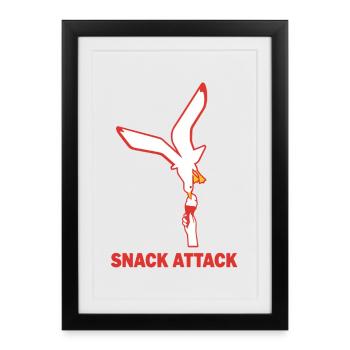 Snack Attack Möwe Eis - Framed poster (27 × 37 cm) - black - Front