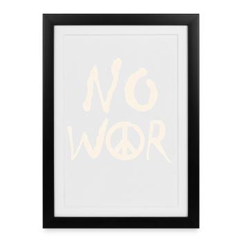 NO WAR – Statement for peace against war - Framed poster (27 × 37 cm) - black - Front