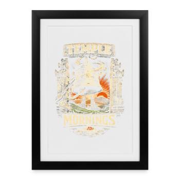 Voyage à Bali Temple Matin - Affiche encadrée (27 × 37 cm) - noir - Devant