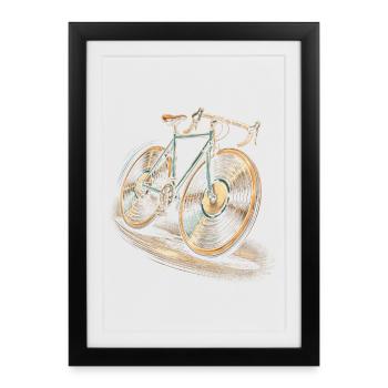 Disques vinyles de collection Collection Disques vinyles Vélo - Affiche encadrée (27 × 37 cm) - noir - Devant