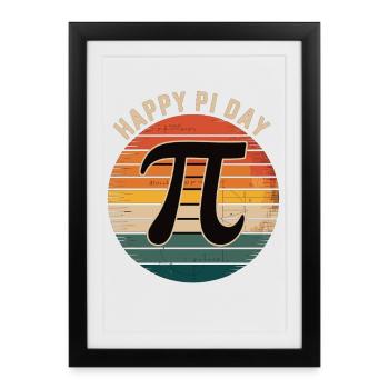 T-shirt Pi Day – T-shirt de maths pour les fans de maths - Affiche encadrée (27 × 37 cm) - noir - Devant