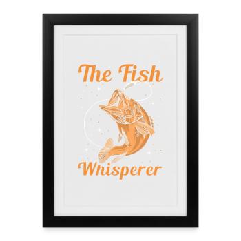 Le Murmureur de Poissons – Diction drôle du pêcheur - Affiche encadrée (27 × 37 cm) - noir - Devant