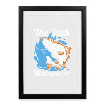Le Murmureur de Poissons – Diction drôle du pêcheur - Affiche encadrée (27 × 37 cm) - noir - Devant