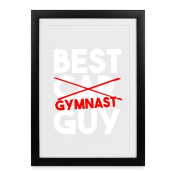 Meilleur gymnaste Slogan drôle d’athlétisme - Affiche encadrée (27 × 37 cm) - noir - Devant