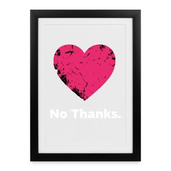 No Thank you heart - Framed poster (27 × 37 cm) - black - Front