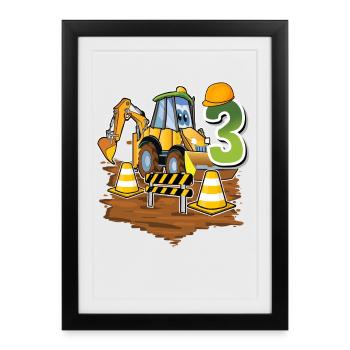 3e anniversaire des excavatrices - Affiche encadrée (27 × 37 cm) - noir - Devant