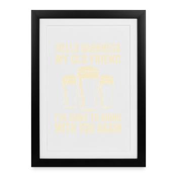 Hello Darkness My Old Friend Drinks Stout Beer - Framed poster (27 × 37 cm) - black - Front