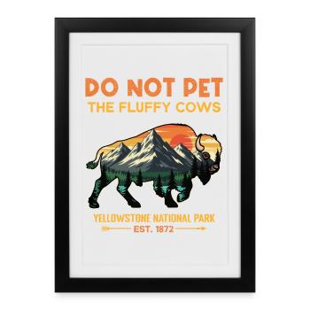 Buffle duveteux du parc national de Yellowstone - Affiche encadrée (27 × 37 cm) - noir - Devant