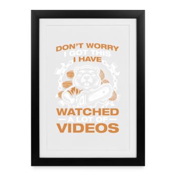 I got this Holz machen Kettensäge Holzfäller - Gerahmtes Poster (27 × 37 cm) - Schwarz - Vorne