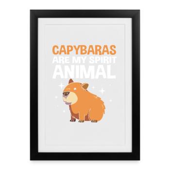 Capybara Capibara - Gerahmtes Poster (27 × 37 cm) - Schwarz - Vorne