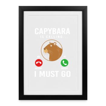 Capybara Capibara - Gerahmtes Poster (27 × 37 cm) - Schwarz - Vorne