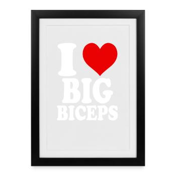 J’adore les gros biceps drôle GYM Fitness Gym - Affiche encadrée (27 × 37 cm) - noir - Devant