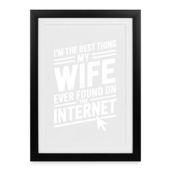 Dictons sur Internet : cadeau drôle - Affiche encadrée (27 × 37 cm) - noir - Devant