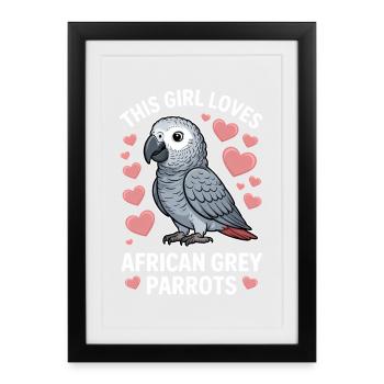Grey Parrot Sayings Funny Grey Parrot Gift - Framed poster (27 × 37 cm) - black - Front