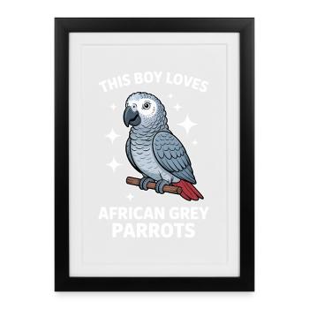 Grey Parrot Sayings Funny Grey Parrot Gift - Framed poster (27 × 37 cm) - black - Front