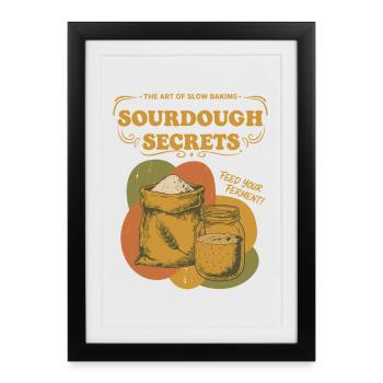 Sourdough Secrets Bread Baking Starter Baker - Framed poster (27 × 37 cm) - black - Front